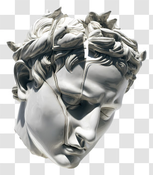 Headache - Classical Marble Statue Head Transparent PNG