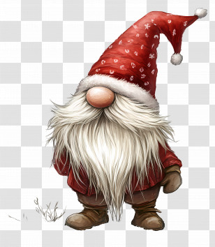 Christmas Gnome - Gnome With Red Hat Illustration Transparent PNG