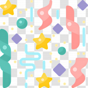 Birthday Confetti - Colorful Abstract Shapes Background Transparent PNG