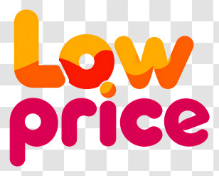Low Price - Low Price Orange-Pink Rounded Text Transparent PNG