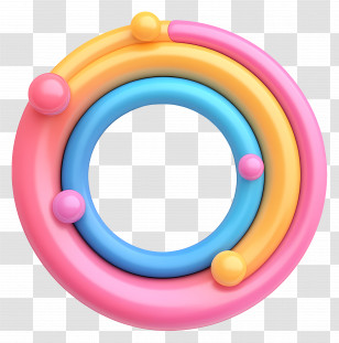 Circle Frame - Playful Colorful Rings Transparent PNG