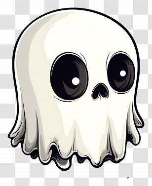 Cartoon Ghost - Adorable Cute Ghost For Halloween Transparent PNG