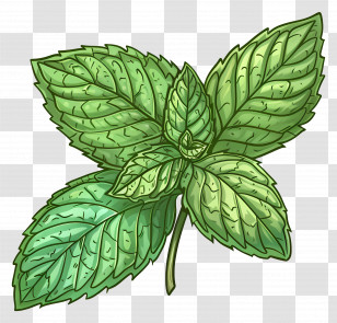 Mint Leaf - Fresh Green Mint Leaves Illustration Transparent PNG