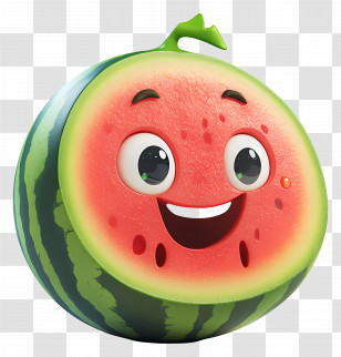 Cartoon Watermelon - Smiling Watermelon Cartoon Transparent PNG