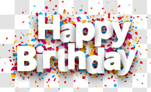 Confetti - Birthday Message With Festive Confetti Transparent PNG