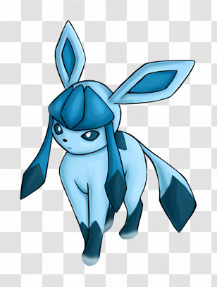Glaceon - Blue Cartoon Creature With Large Ears Transparent PNG