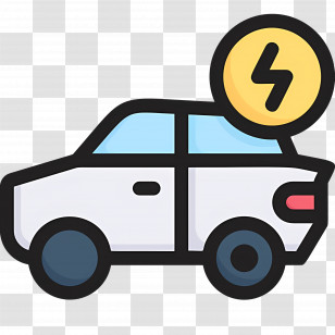 Electric Car - Electric Car Icon With Charging Symbol Transparent PNG