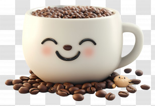 Coffee Beans - Smiling Coffee Cup Transparent PNG