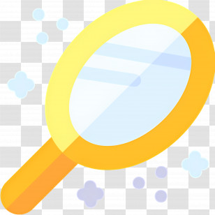 Beauty Mirror - Yellow Magnifying Glass Illustration Transparent PNG