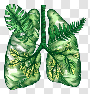 World Asthma Day - Green Leafy Lungs Illustration For Health Awareness Transparent PNG