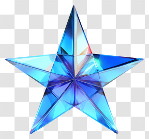 Star - Blue Crystal Star Transparent PNG