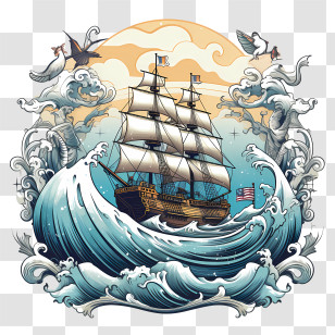 World Maritime Day - Sailing Ship In The Ocean Transparent PNG