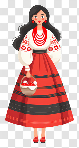 Ukrainian Easter - Woman In Traditional Folk Dress Transparent PNG