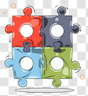 Puzzle Piece - Colorful Jigsaw Puzzle Pieces Transparent PNG