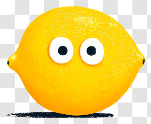 Lemon With Eyes - Yellow Lemon With Cartoon Eyes Transparent PNG
