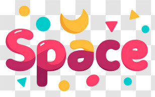 Space - Playful Pink Space Logo Transparent PNG