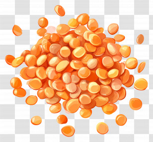 Daal - Illustration Of Orange Lentils Transparent PNG