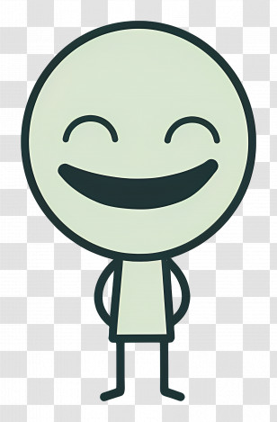 Stick Figure Laughing - Smiling Cartoon Face Transparent PNG