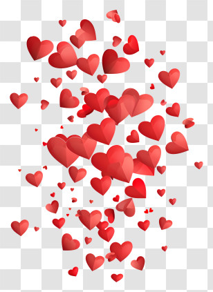 Red Hearts - Red Hearts Pattern Design Transparent PNG