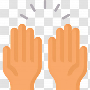Praying Hands - Raised Hands Emoji In Simple Cartoon Style Transparent PNG