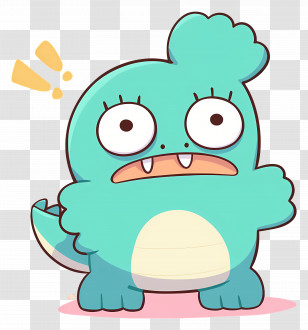 Sanrio Hangyodon - Blue Cartoon Dinosaur With A Surprised Expression Transparent PNG