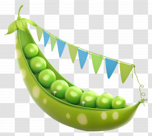 Cute Green Pea Pod - Peas In Pod With Flags Illustration Transparent PNG