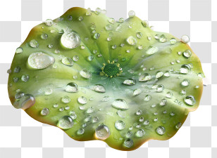 Lotus Leaf - Lotus Leaf With Water Droplets Transparent PNG