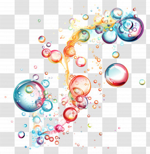 Bubbly - Vibrant Abstract Art Of Colorful Bubbles Transparent PNG
