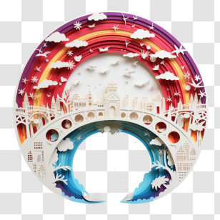 Rainbow Bridge Remembrance Day - Colorful Rainbow Over Cityscape Transparent PNG