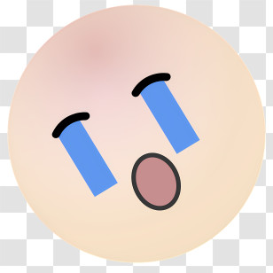 Sad Face - Surprised Face Emoji With Blue Eyes Transparent PNG