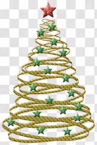Christmas Tree Black And White Ornament Clip Art - Color - Gold Corner Transparent PNG