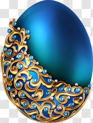 Egg - Elegant Ornamental Egg With Golden Filigree Transparent PNG