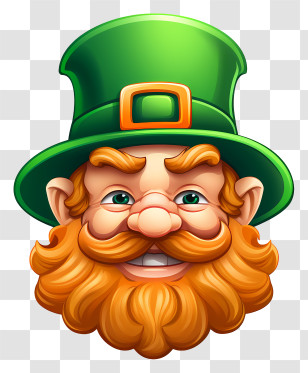 Emoji - Cheerful Leprechaun With Green Hat Illustration Transparent PNG