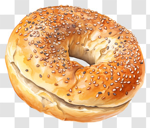 Bagel - Fresh Sesame Seed Bagel Perfect For Breakfast Transparent PNG