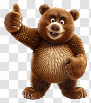 Thumb Up - Cartoon Bear Giving Thumbs Up Transparent PNG