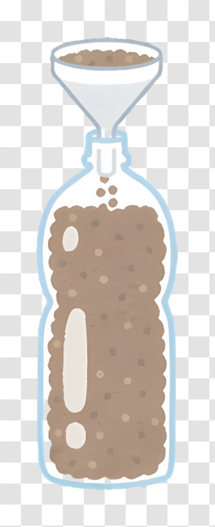 Icon - Illustration Of Bottle With Soil And Funnel For Experiments Transparent PNG