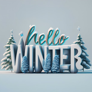 Hello Winter - Hello Winter With Snow And Trees Transparent PNG