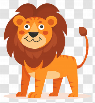 Lion - Cute Cartoon Lion Illustration Transparent PNG