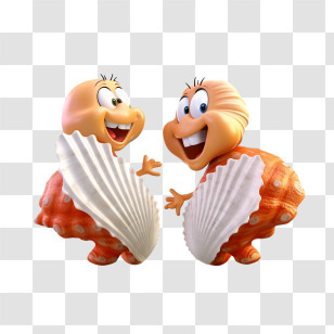 Seashell - Happy Cartoon Clams Transparent PNG
