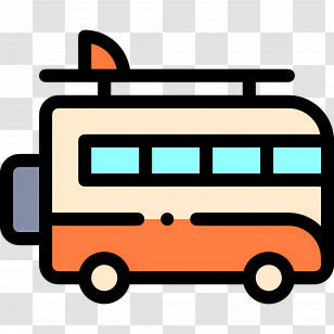 Camping Car - Colorful Cartoon Camper Van For Adventure Transparent PNG