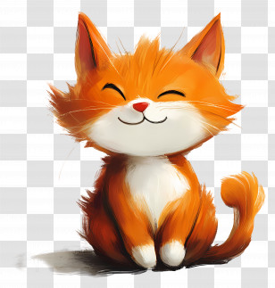 Ginger Cat - Smiling Orange Cat Transparent PNG