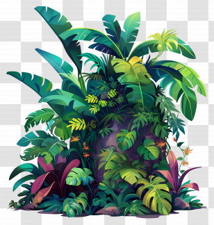 Jungle Rainforest - Tropical Plant Jungle Illustration Transparent PNG