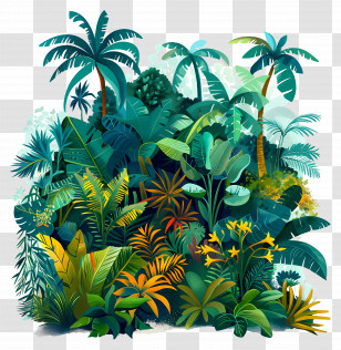 Rainforest - Lush Tropical Jungle Illustration Transparent PNG