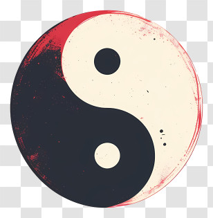 Yin Yang - Distressed Yin Yang Symbol Illustration Transparent PNG