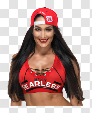 Nikki Bella - Person In Red Sportswear Transparent PNG