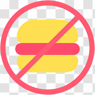 No Food - No Burger Sign In Bold Icon Style Transparent PNG