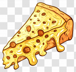 Slice Of Cheesy Pizza - Slice Of Cheesy Pizza With Melting Cheese Transparent PNG