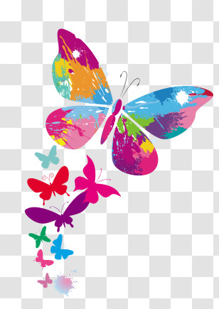 Abstract Background - Colorful Butterfly Illustration With Vibrant Wings Transparent PNG
