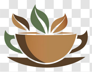 Spring - Stylized Cup Of Tea With Leaf Design Transparent PNG