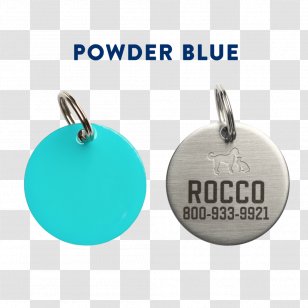 Dog Tag Pet Collar - Silver - Powder Blue Transparent PNG